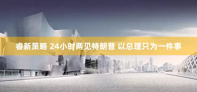 睿新策略 24小时两见特朗普 以总理只为一件事